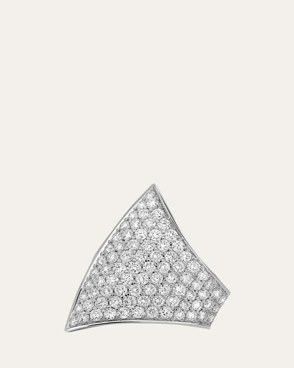 Maxi Ergo 18K White Gold Diamond Pave Ear Cuff, Single